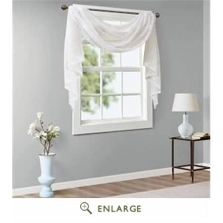 Madison Park 50 x 216 in. Irina Diamond Sheer Embroidered Window Scarf, White MP40-4935